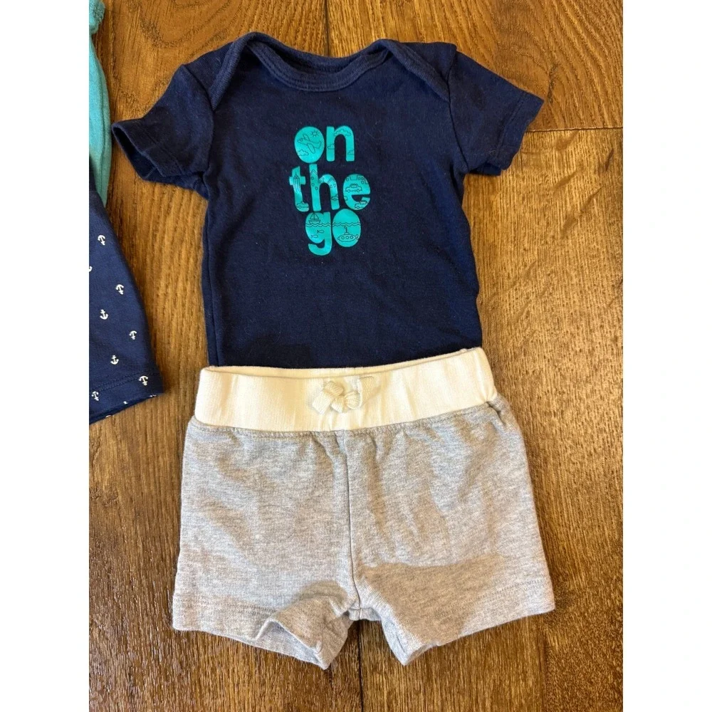 Carter's Boy 3 Months Summer Clothes Lot Outfits Shorts Shirts Bodysuits On Go - Picture 2 of 13